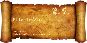 Mile Irén névjegykártya